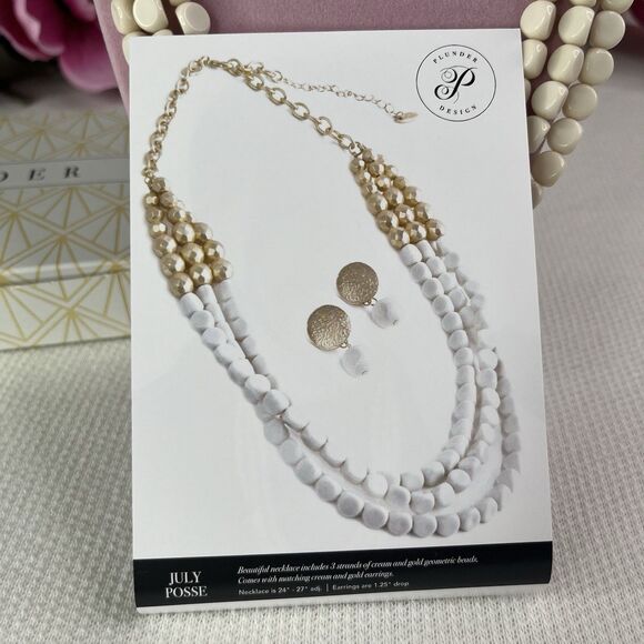 Plunder Design Fashion Jewelry Boutique Boho Necklace Earrings Set New - Picture 8 of 10